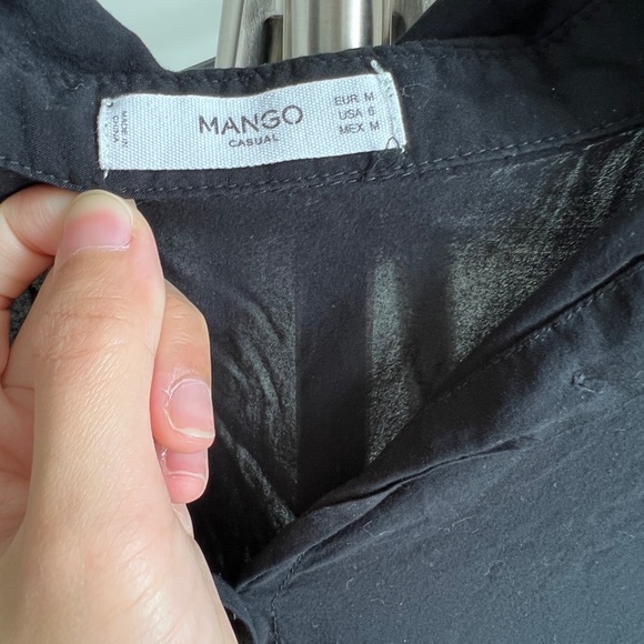 Mango Casual Viscose black summer top - Picture 3 of 4
